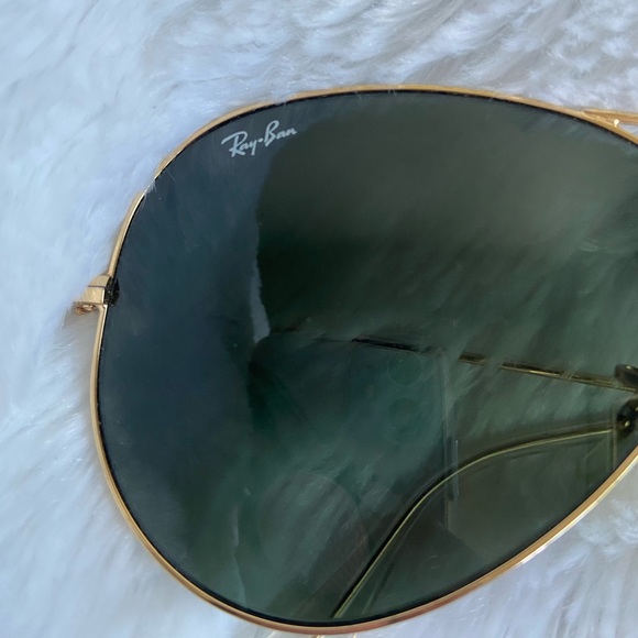 Ray-Ban Unisex Aviator Sunglasses- Gold/Dark Green - Picture 3 of 6